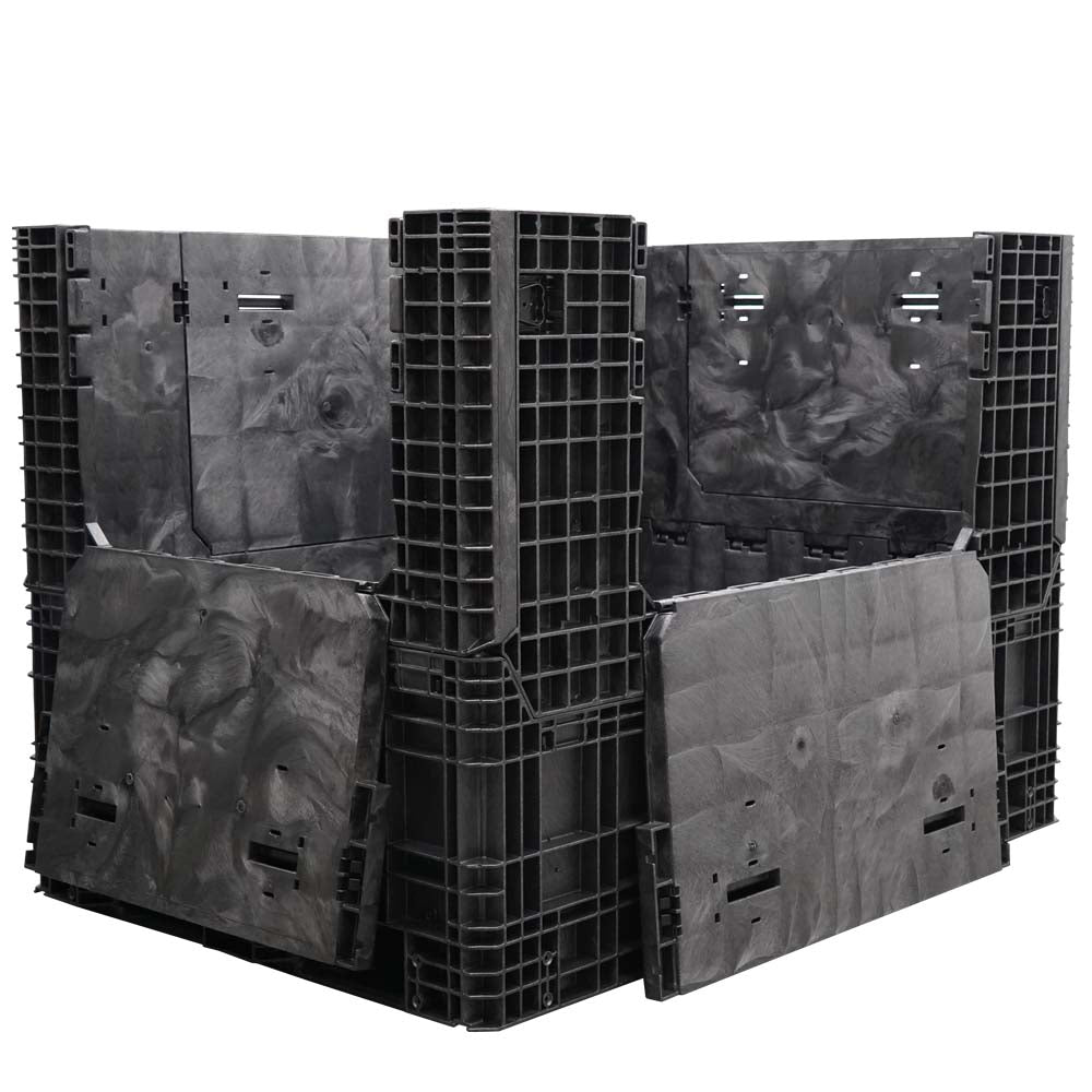 65" x 48" x 50" Extended-Length Collapsible Bulk Container two joint doors 
