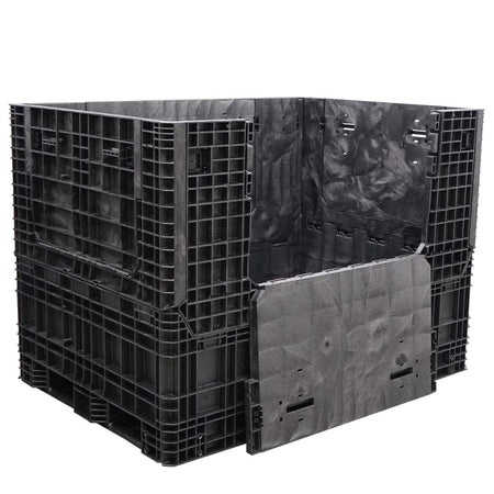 65" x 48" x 50" Extended-Length Collapsible Bulk Container side door