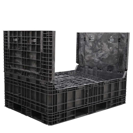65" x 48" x 50" Extended-Length Collapsible Bulk Container two walls down