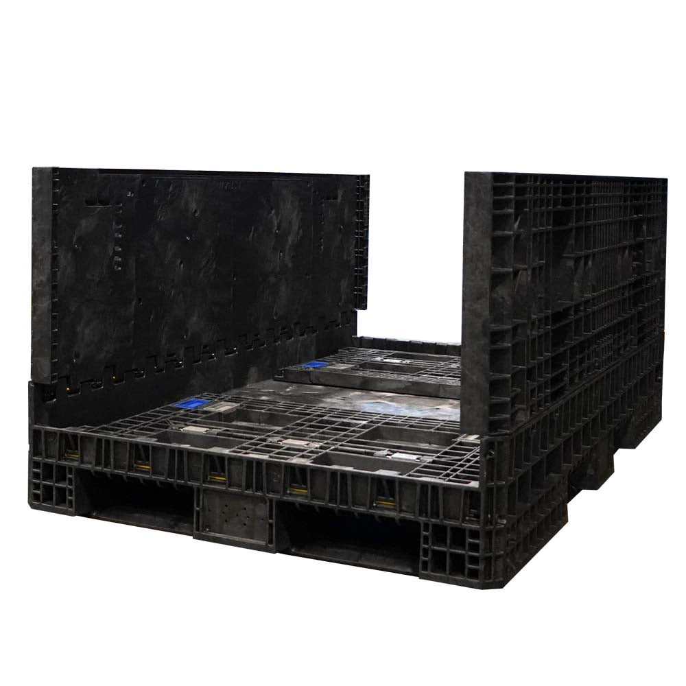 78" x 48" x 34" Heavy-Duty Collapsible Bulk Container two walls down