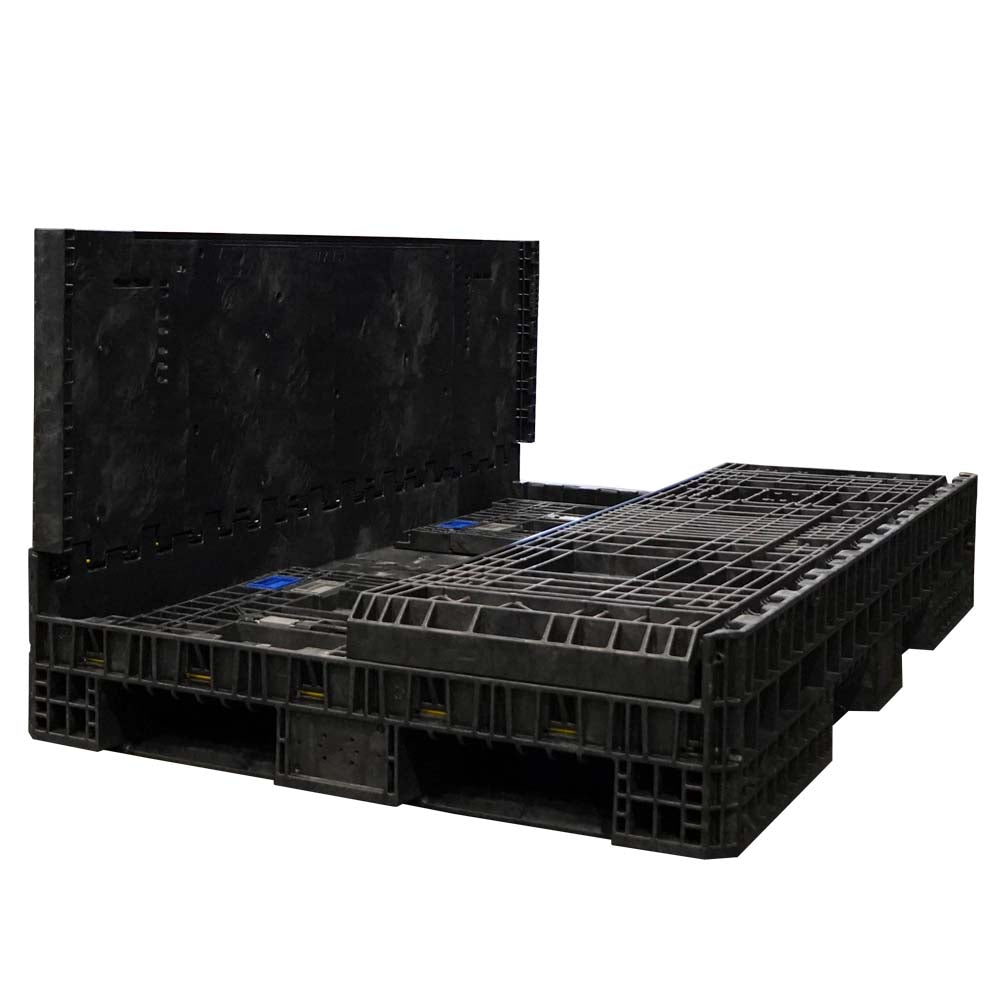 78" x 48" x 34" Heavy-Duty Collapsible Bulk Container three walls down
