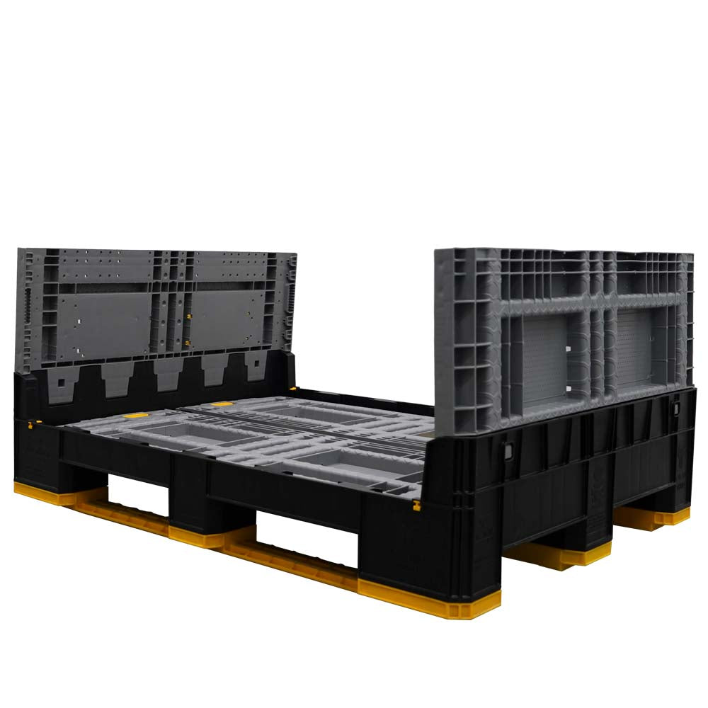 40" x 48" x 24" International Collapsible Bulk Container Two Walls Down