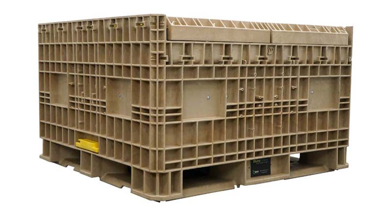 Collapsed beige hopper bottom