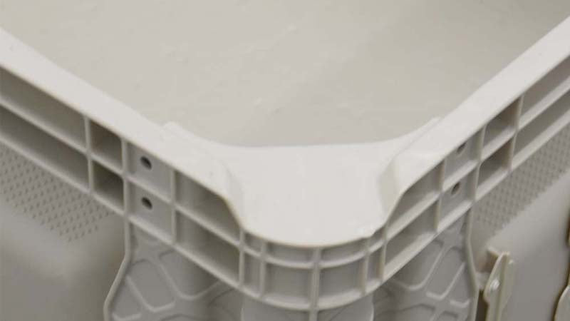 Solid bulk bin rounded corner 